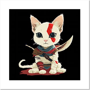 kratos as cat Posters and Art